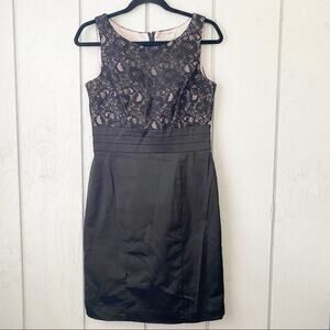 LBD Black Cocktail Lace Overlay Dress